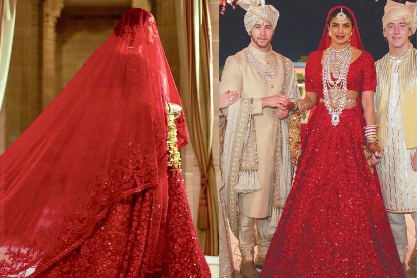 gaun nikah merah yang mewah