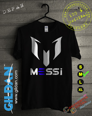 Kaos Distro Id GILDAN BOLA MESSI Warna Hitam