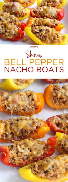 Skinny Bell Pepper Nacho Boats