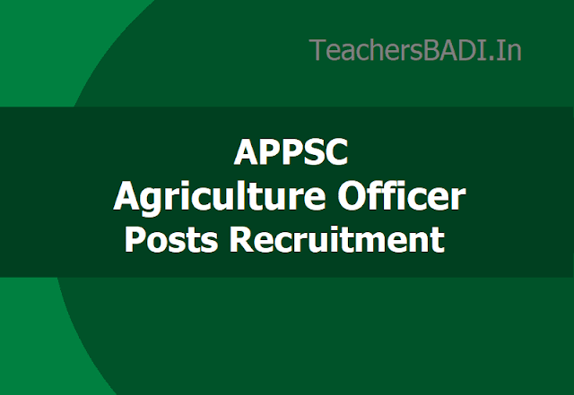 APPSC Agriculture Officer posts Recruitment 2019, Apply Online till January 29 APPSC Agriculture Officer posts