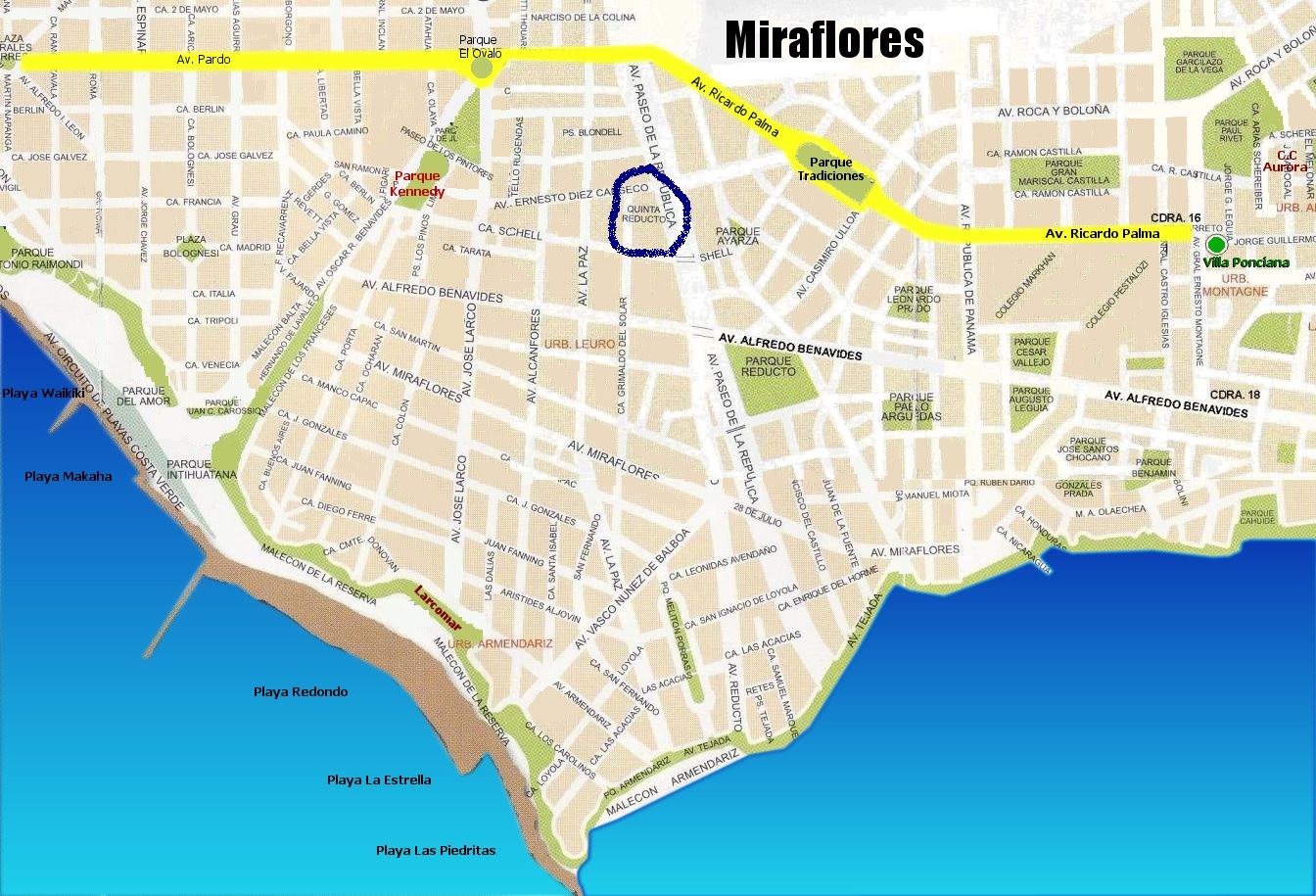 Quinta Reducto de Miraflores Lima Perú Ubicación de