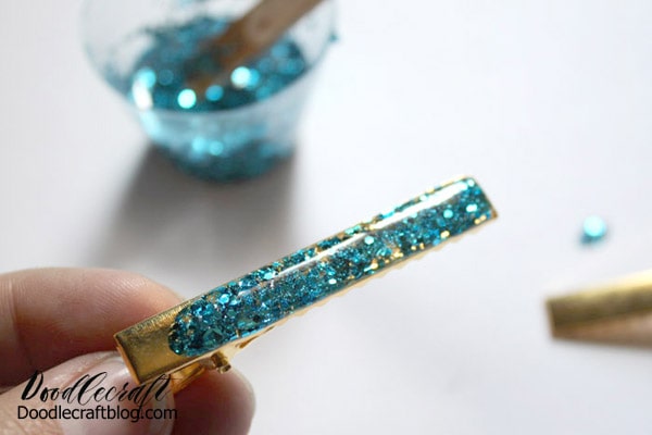 How to Make Resin Glitter Hair Clips