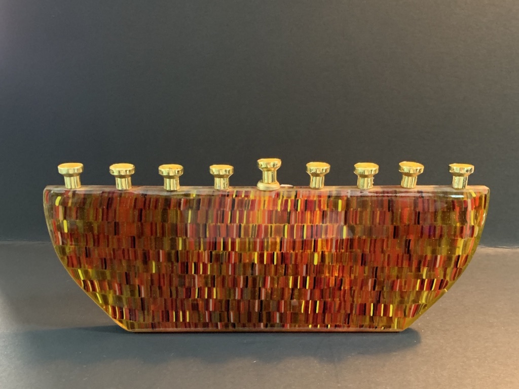 Daily Painters Abstract Gallery Glass Sculpture, Fine Art,Hanukkah