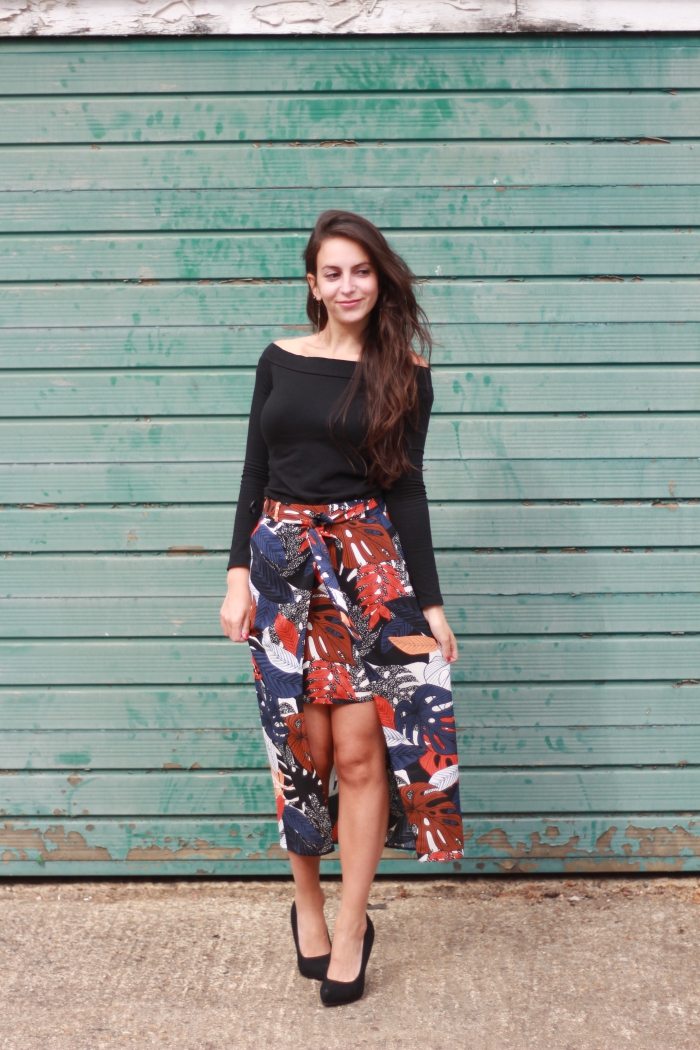 Nevena Krstic: Tropical Leaf Print Skirt