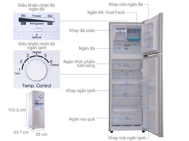 Tủ lạnh Samsung 255 lít RT25FARBDSA 