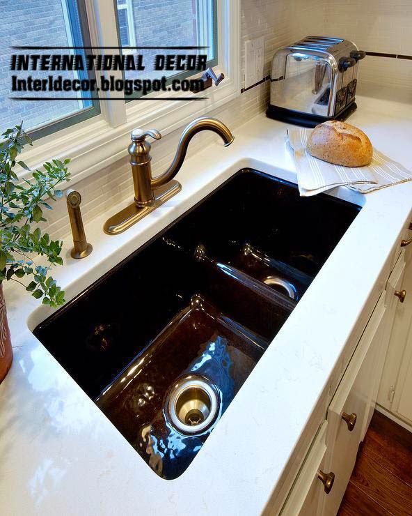 undermount kitchen sinks with copper faucet, double kitchen sink