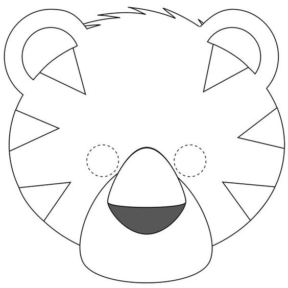 Tranh tô màu mặt nạ con hổ