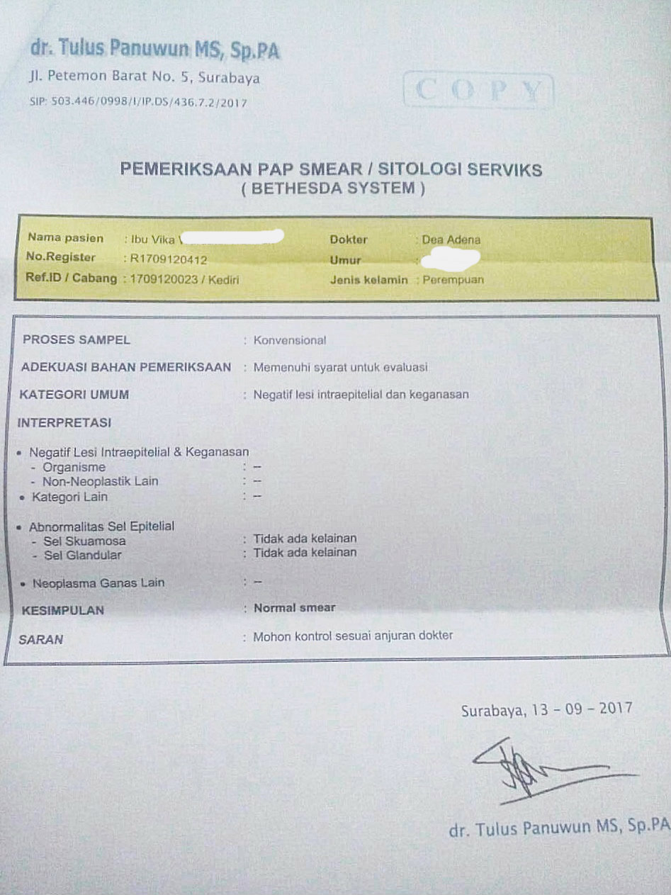 Jangan Malu Deteksi Dini Kanker Serviks - Food, Travel and Lifestyle Blog