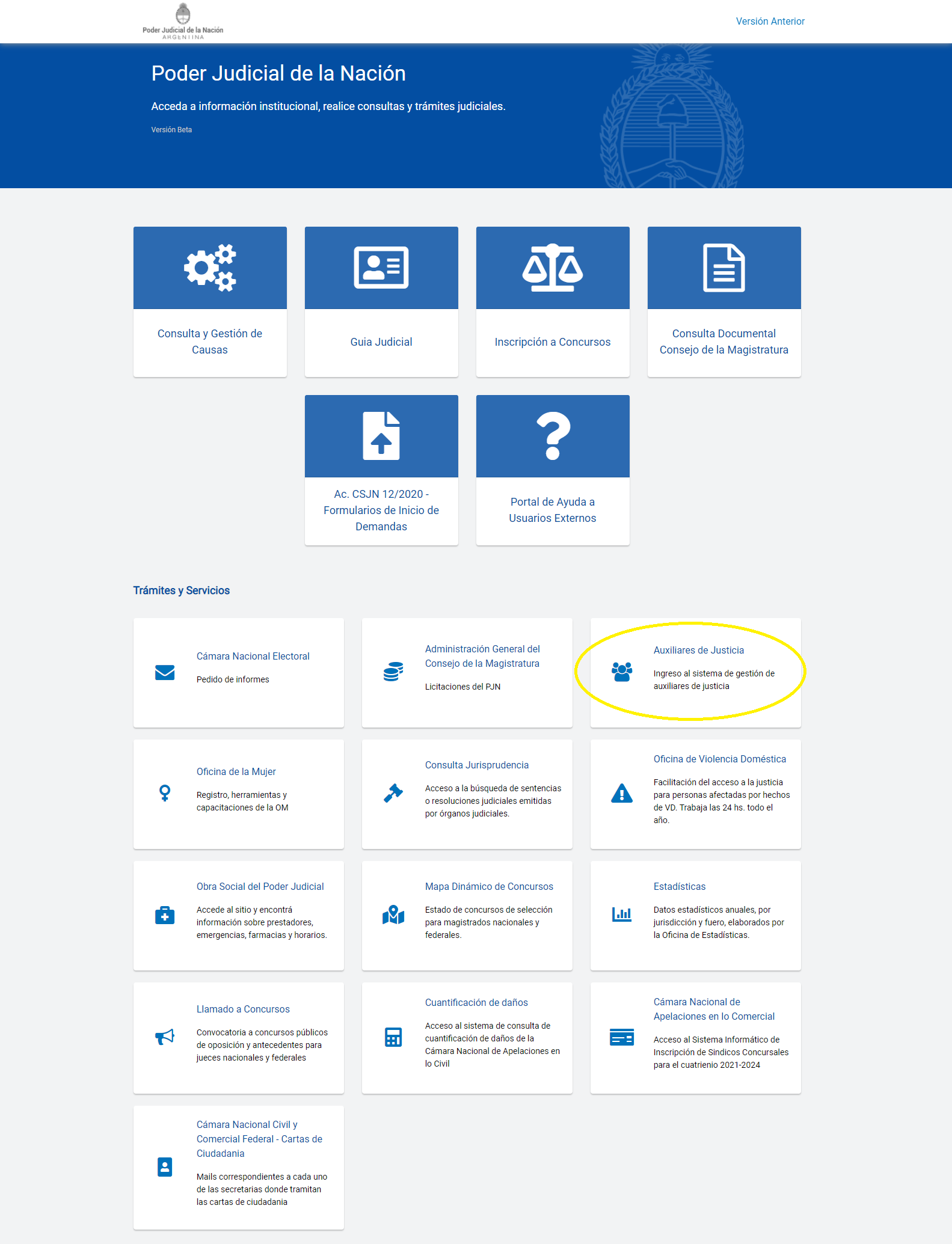 Auxiliares de la Comprobante de inscripción