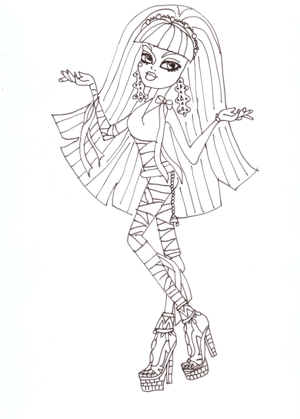 Free Printable Monster High Coloring Pages Cleo Coloring Sheet