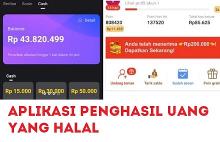 Aplikasi penghasil uang halal