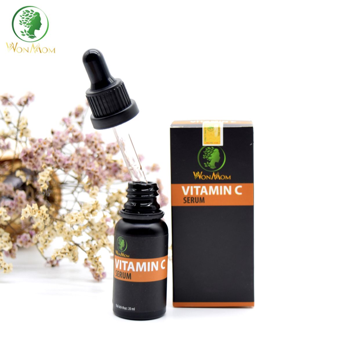 BỘ DƯỠNG TRẮNG HỒNG, MỊN MÀNG DA MẶT WONMON (SERUM VITAMIN C + KEM NGHỆ TƯƠI)