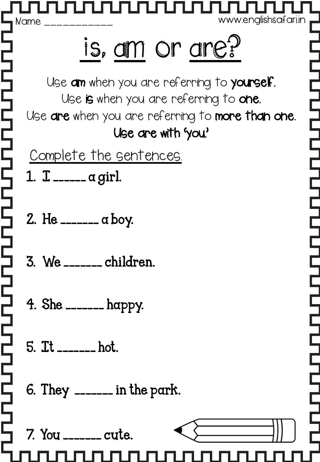 Am Is Are Linking Verbs Worksheets Berita Malay