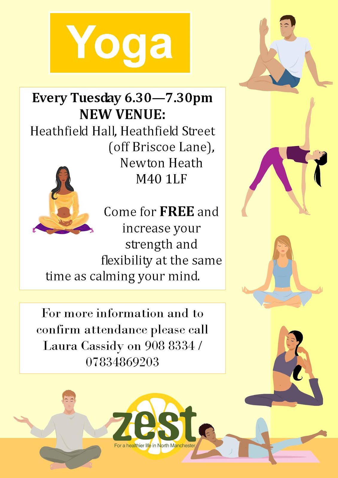 Zest Activities North Manchester Newton Heath Yoga Class NEW VENUE!