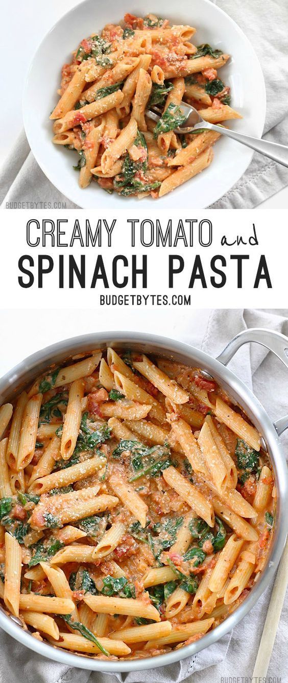 CREAMY TOMATO AND SPINACH PASTA