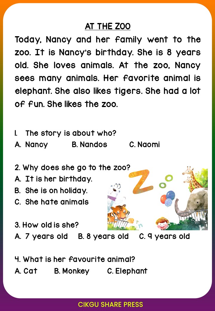 Short Stories For Comprehension