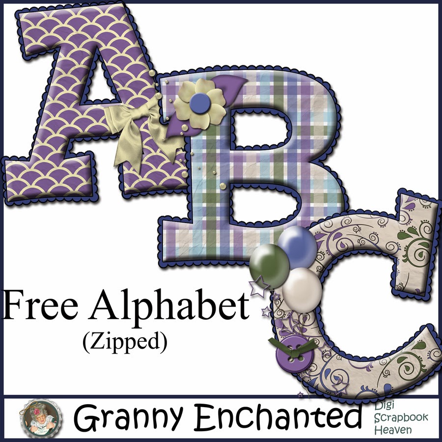 GRANNY ENCHANTED'S BLOG Free Moonlight digital scrapbook Alphabet
