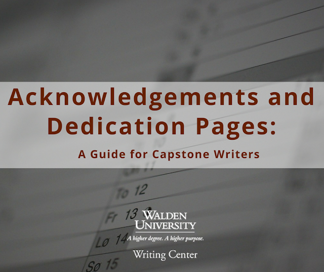 Acknowledgements and Dedication Pages: A Guide for Capstone Writers