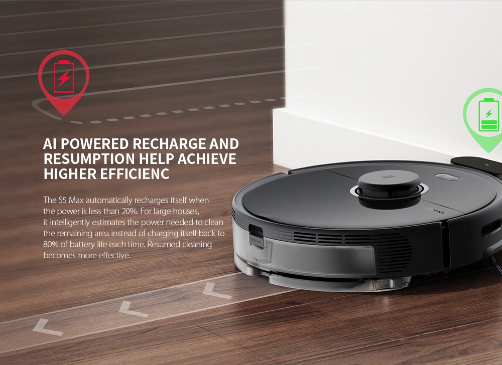 Roborock S5 Max Laser Navigation Robot Wet and Dry Vacuum Cleaner from