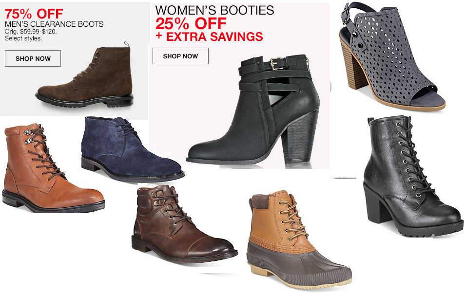 Macy&#39;s Women&#39;s and Men&#39;s Boots and Shoes Sale: American Rag Faylln Combat Booties $16.73, Women ...