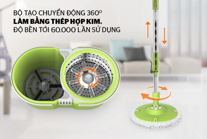 Bộ Lau Nhà 360 Độ Sunhouse Thế Hệ Mới KS-CL260PG