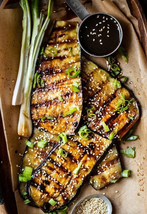 Vegan Teriyaki Grilled Eggplant Fish Food