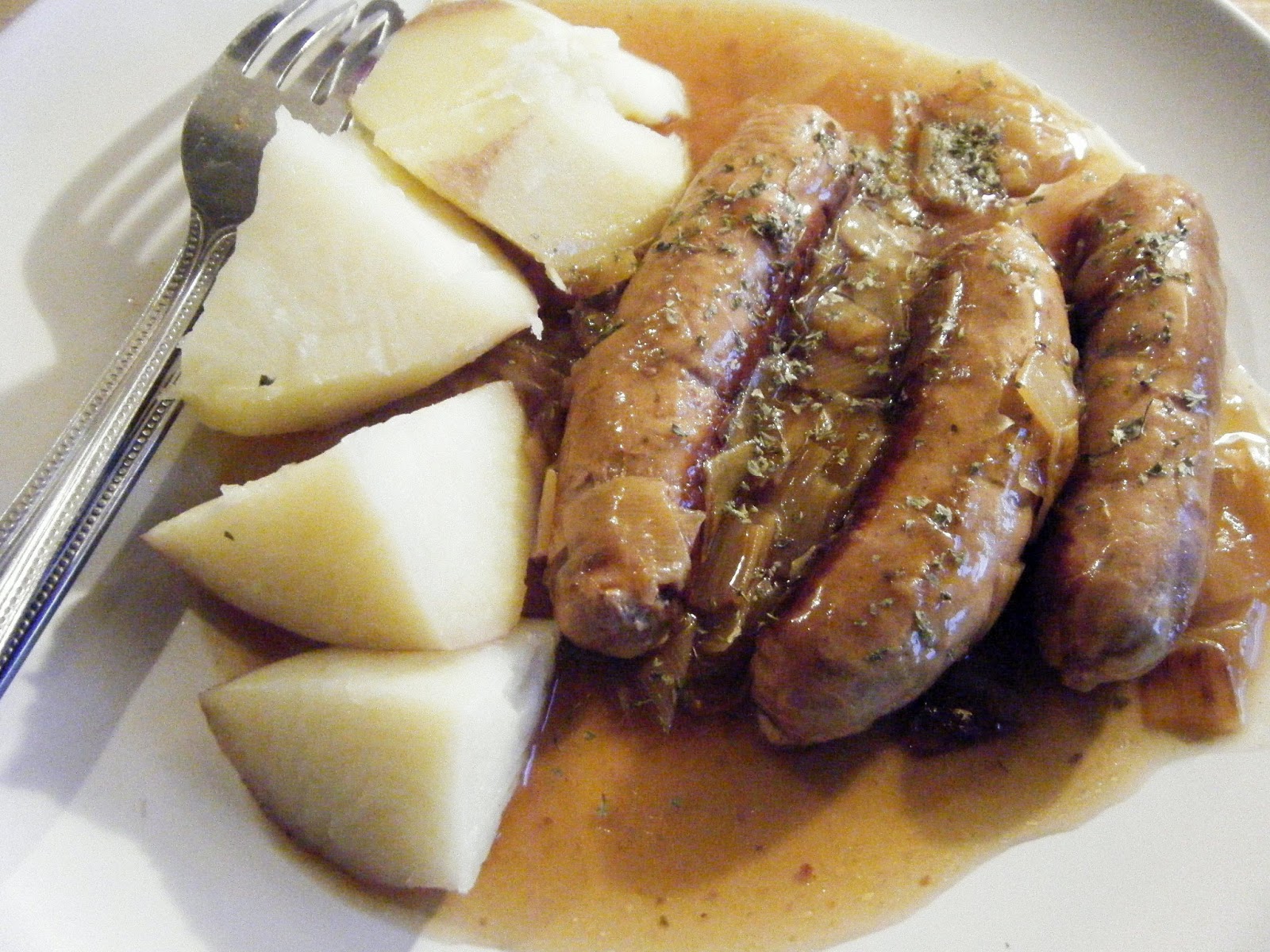 Thomas Yaeger's Transcendental Kitchen Cumberland Sausage in Gravy