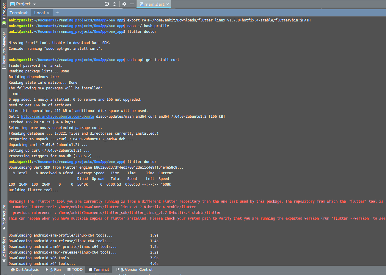 Flutter command not found quick solution with full code in flutter dart 