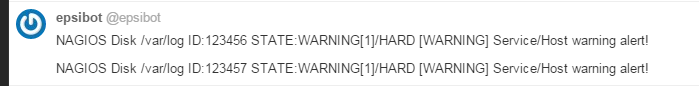 bot reports Nagios alerts