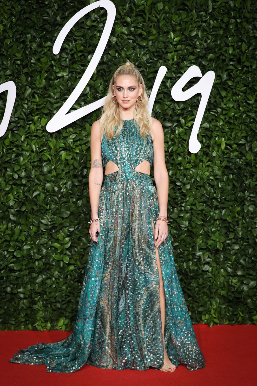 Chiara Ferragni at the 2019 British Fashion Awards London