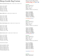 DAFTAR HARGA GOODIE BAG MURAH DAFTAR HARGA GOODIE BAG MURAH