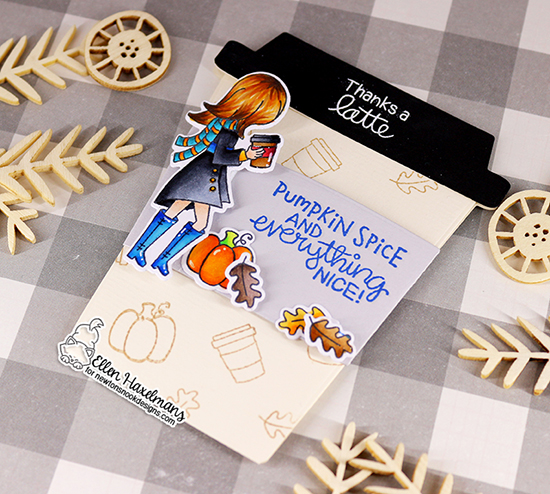 Pumpkin Spice Coffee Card by Ellen Haxelmans | Pumpkin Latte Stamp Set by Newton's Nook Designs #newtonsnook #handmade