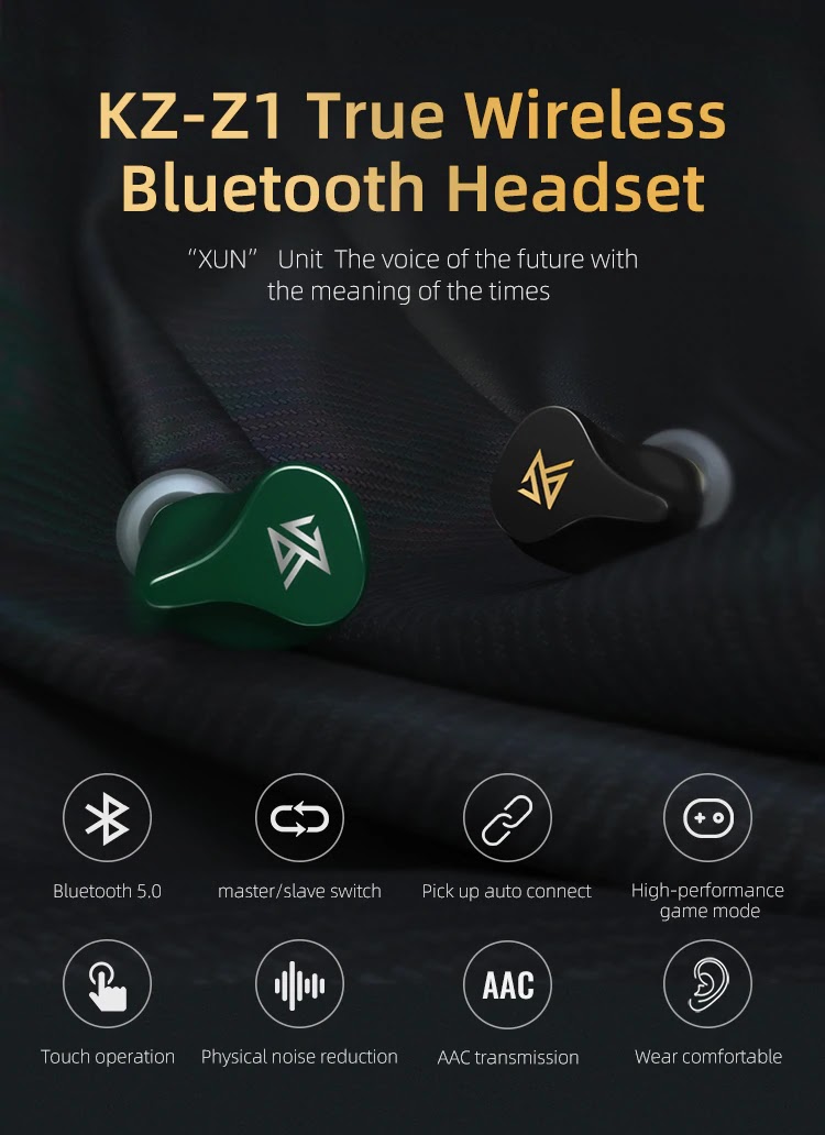 KZ Z1 TWS Bluetooth V5.0 True Wireless Earphones Dual Dynamic