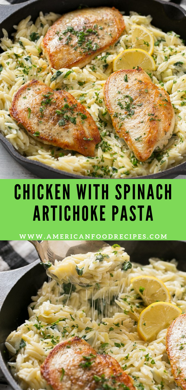 CHICKEN WITH SPINACH ARTICHOKE PASTA - Recipe By Mom
