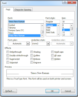 font preference window