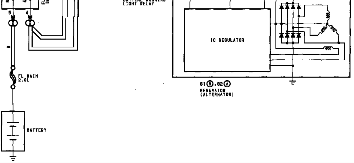 1994 Toyota Pickup Hilux Charging System wiring Diagram