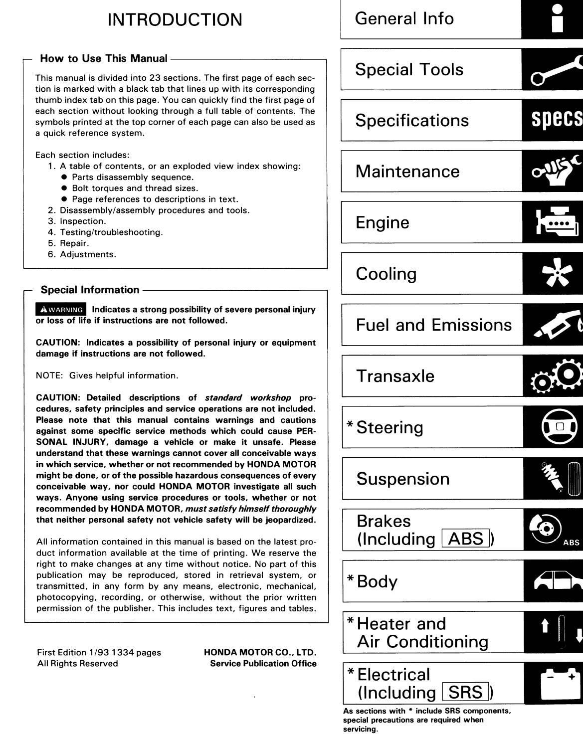 Manuales-de-mecanica-y-taller: MANUAL DE TALLER HONDA ACCORD 93