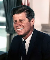 225px John F. Kennedy, White House color photo portrait