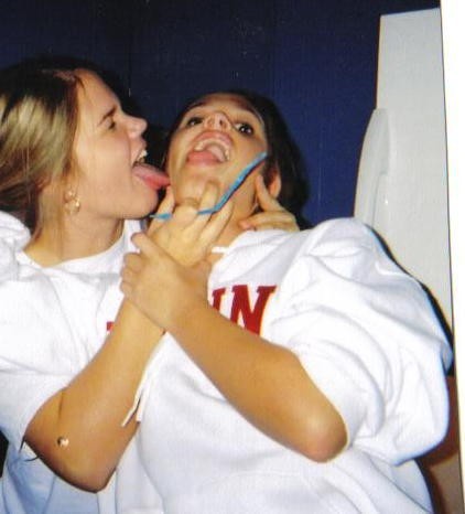 Whitney as a teenager with her best friend