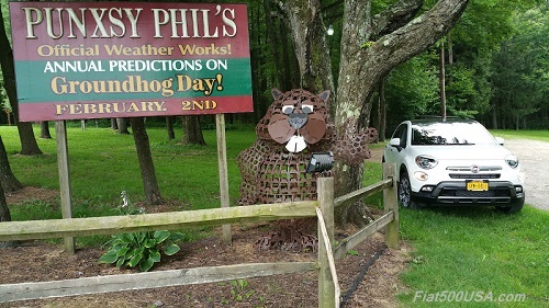 Gobbler's Knob in Punxsutawney with Fiat 500X