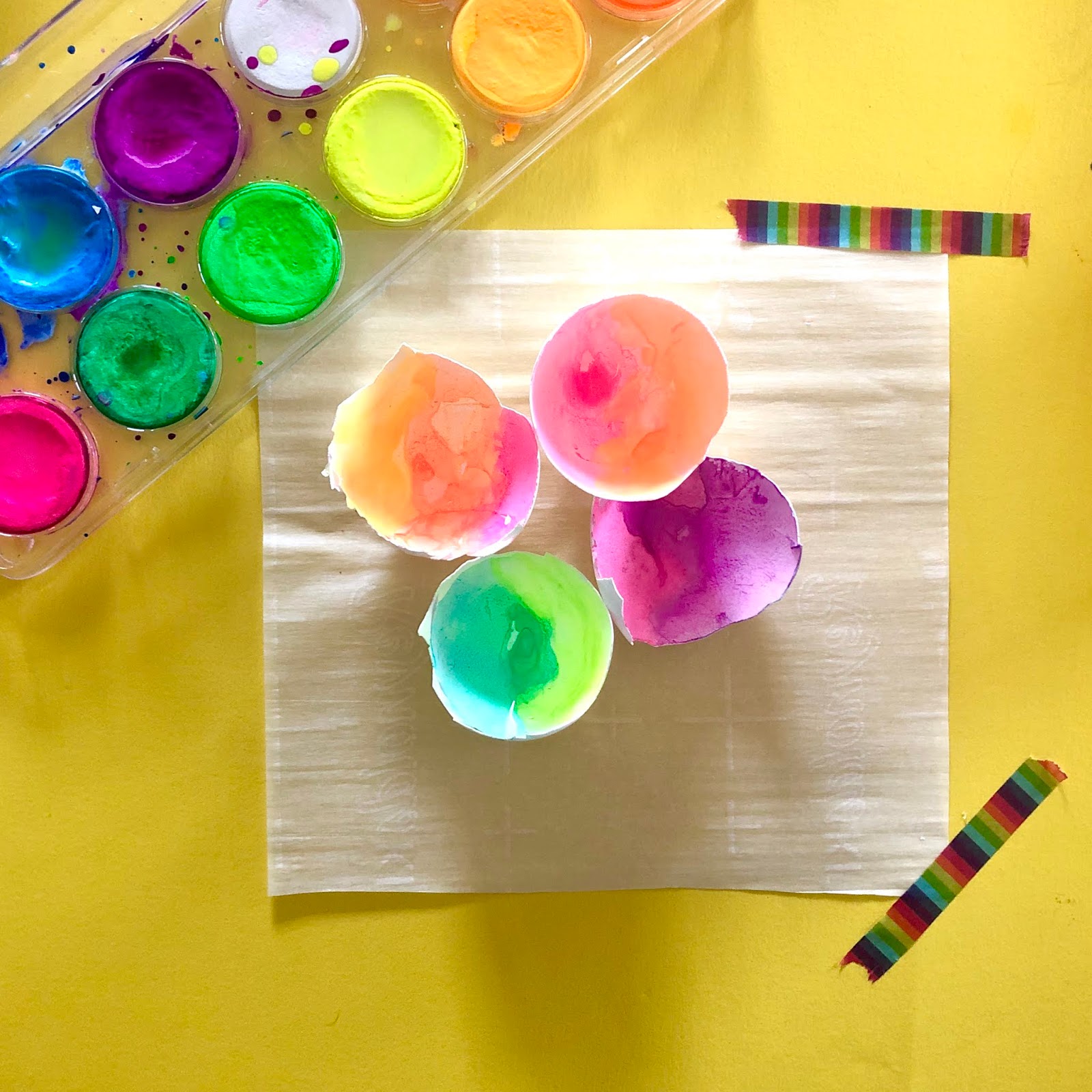 Watercolor eggshell painting