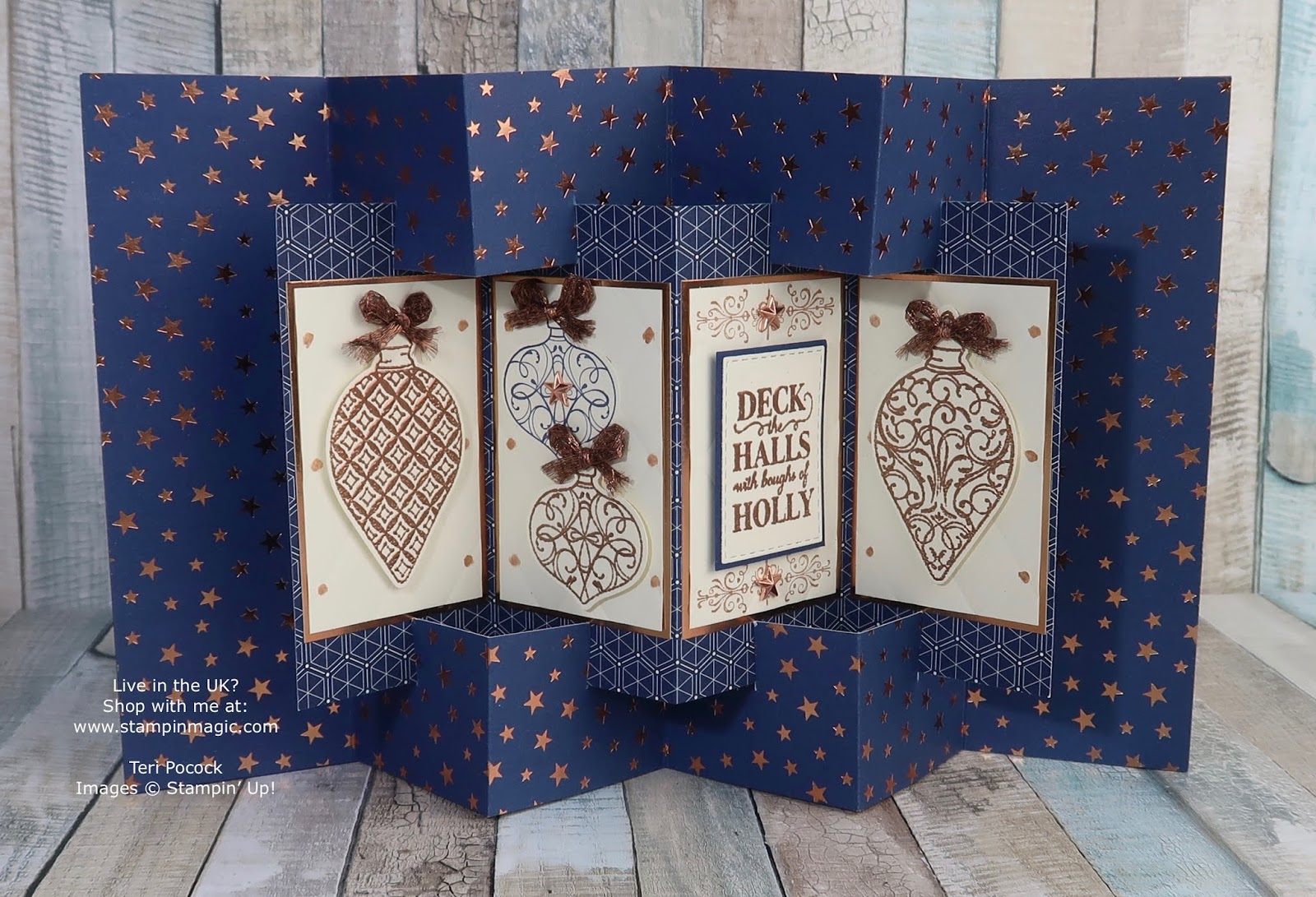 Stampin' Up! UK Demonstrator Teri Pocock Concertina Fold Panel Card