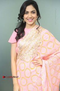 Actress Ritu Varma Pos in Beautiful Pink Anarkali Dress at at Keshava Movie Interview  0013