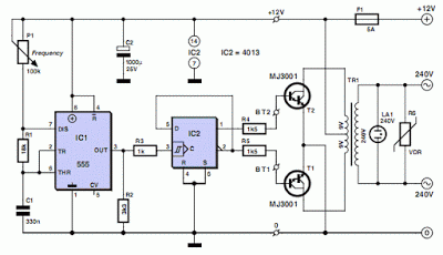 12V to 220V Inverter Circuit diagram | Elec Eng World