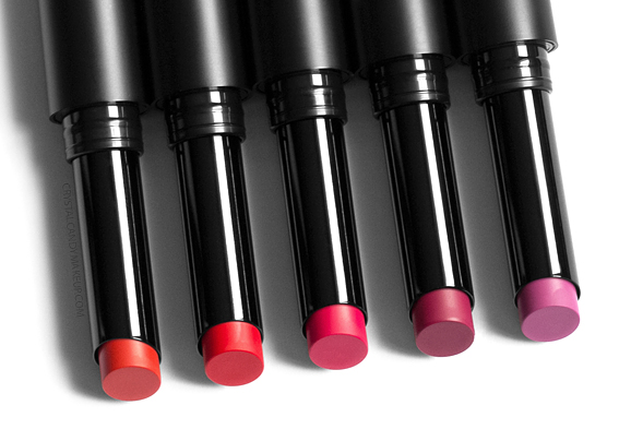 BareMinerals BarePro Longwear Lipstick Review Dahlia Petunia Hibiscus Saffron Cherry