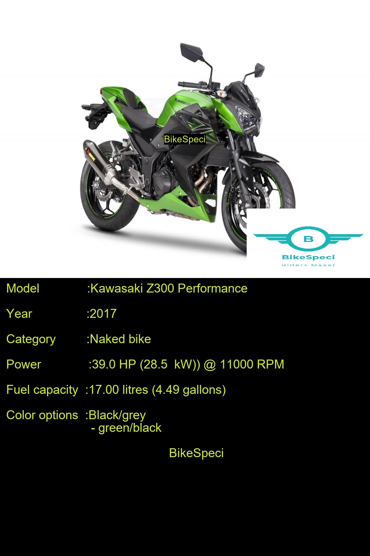 Kawasaki Z300 Performance | Price, Millage, Speed, Colours etc. | BikeSpeci | Photos, Millage, Colours etc.