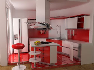 Red Kitchen Colors With White Cabinets