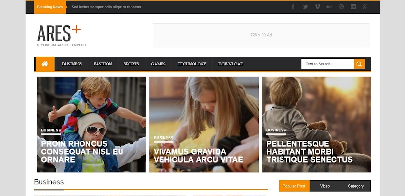Ares Free Blogger Template