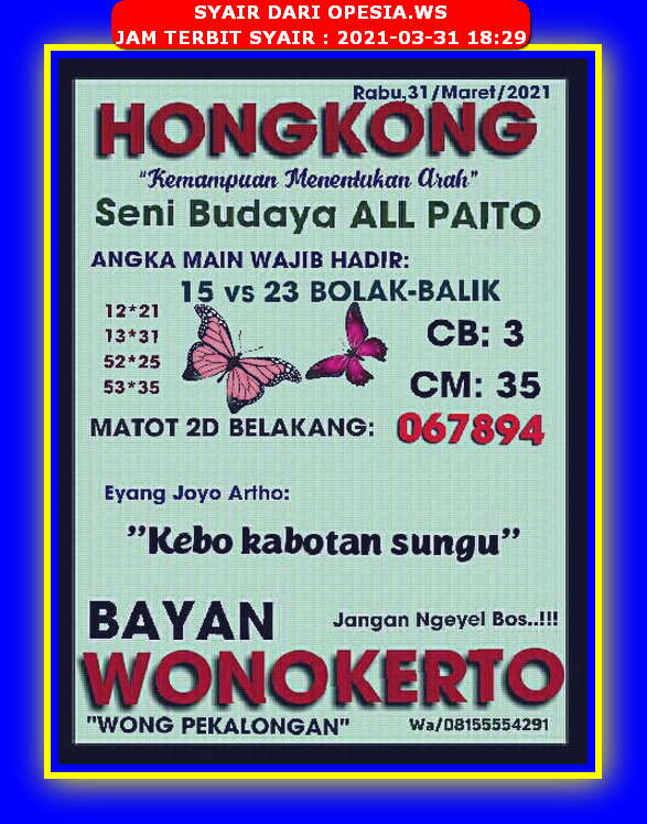 Forum Syair Hk Asiktoto 31 Maret 2021 Data Eyang Togel