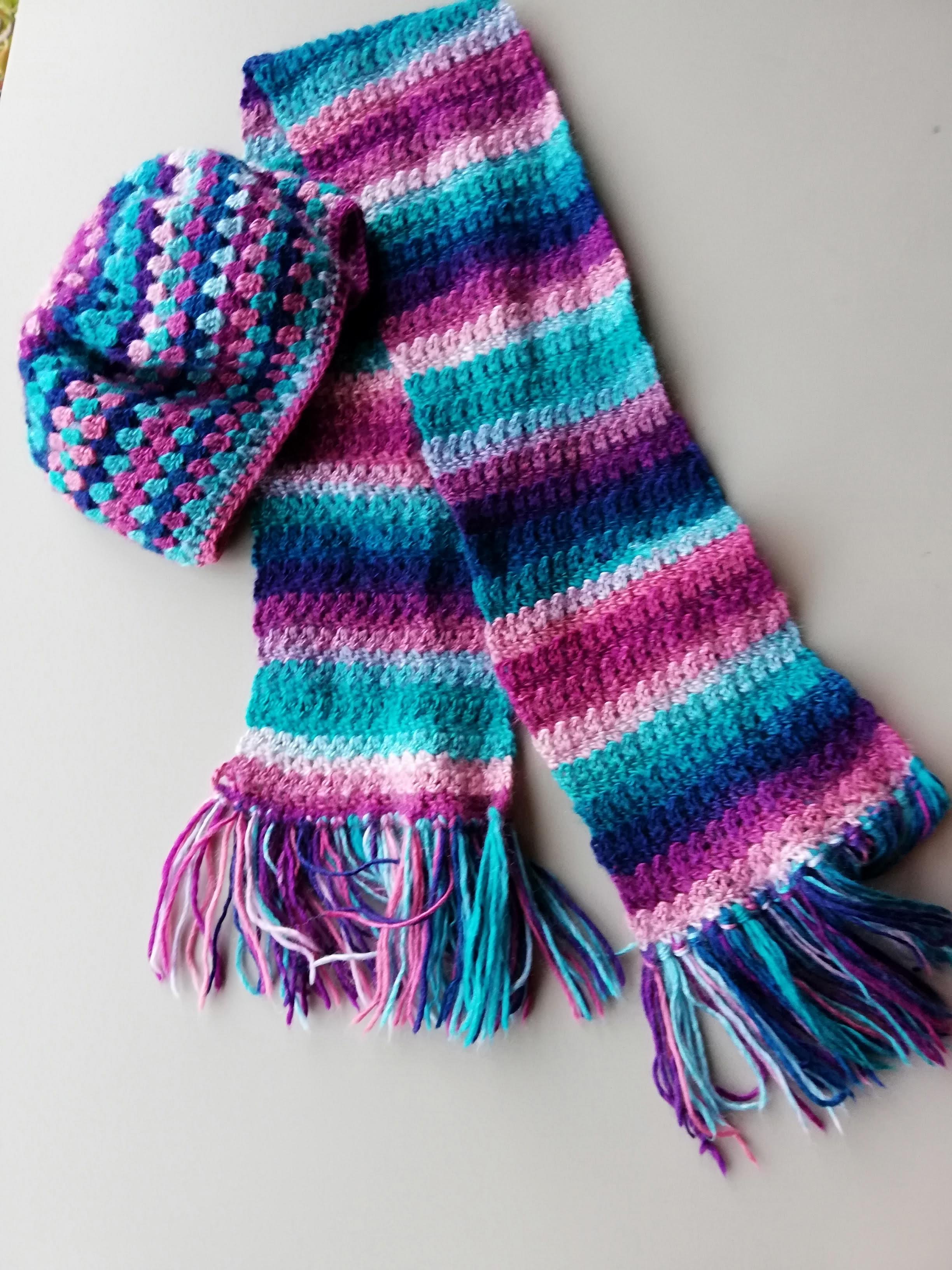 Heidis Creative Outlet Crochet scarf and hat